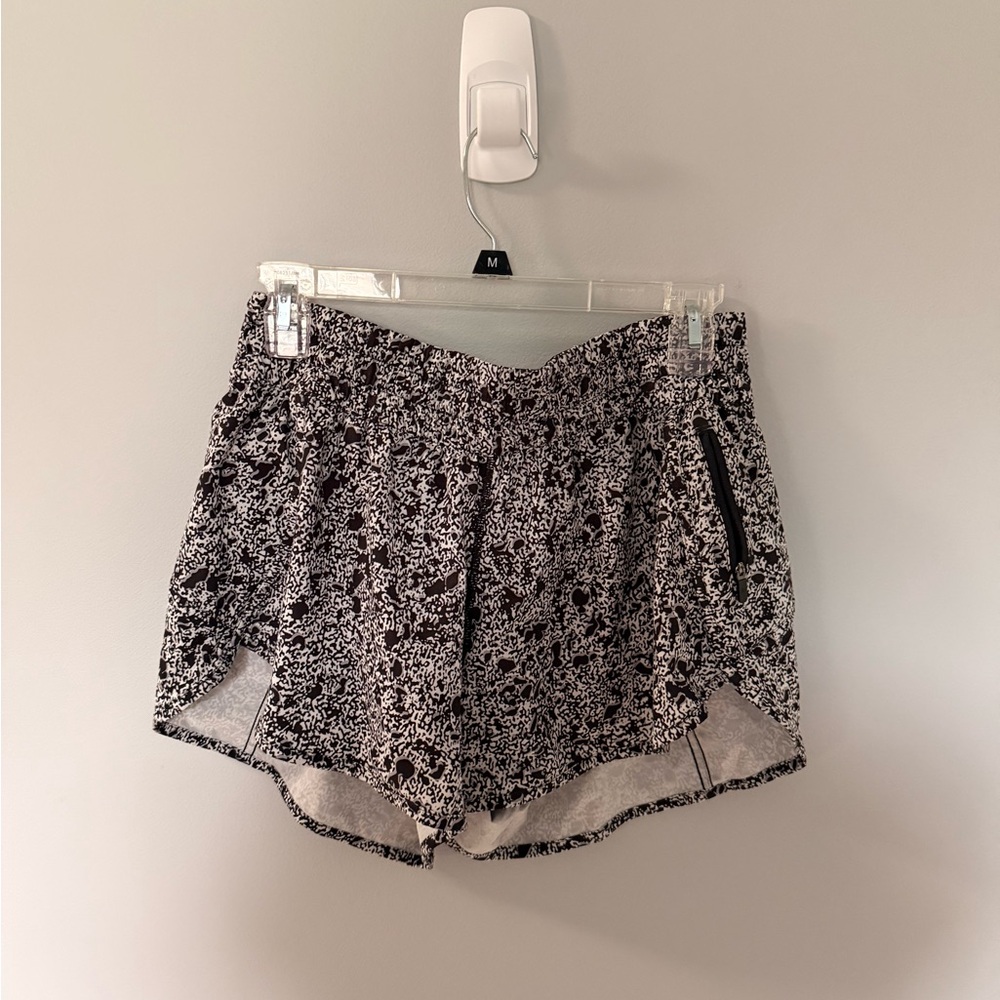 lululemon athletica Black & White Printed Running Shorts